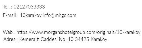 10 Karaky Hotel telefon numaralar, faks, e-mail, posta adresi ve iletiim bilgileri